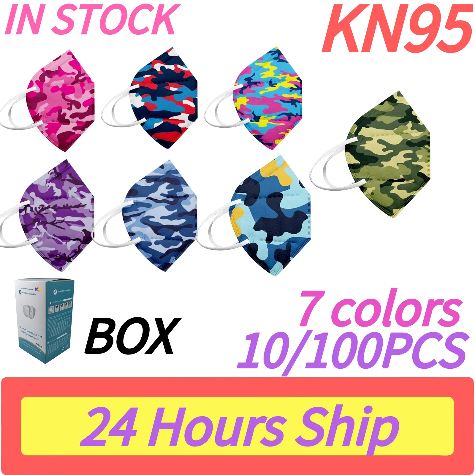 Mascarilla ffp2 de 5 capas, máscara facial fpp2, homologada, fpp2, 100 unidades