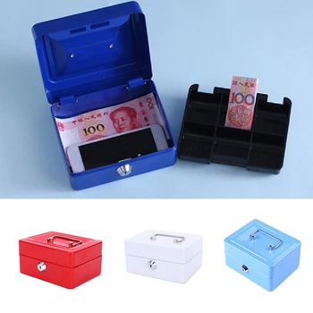 

Europe Style Glossy Technics Stainless Steel Metal Petty Cash Box Lock Bank Deposit Safe Key Security Tray Office Organizer