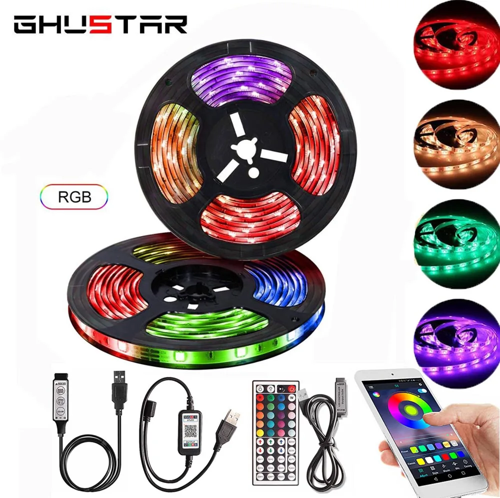 Гибкий Светодиодные ленты 12V ТВ задняя светильник SMD5050 Bluetooth контроллер лента RGB USB