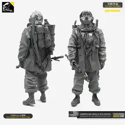 Модель солдата из смолы 1/35 с парусом (Биохимический Солдат армии США Судного дня), A18-01