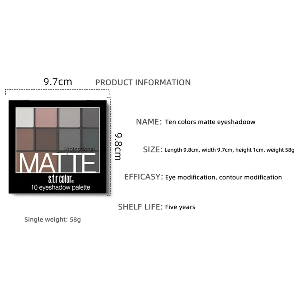 Полная матовая палитра теней для век Pan Pumpkin Smoky Eye Shadow Makeup Shimmer Pigment Водонепроницаемая косметическая палитра теней для век#122
