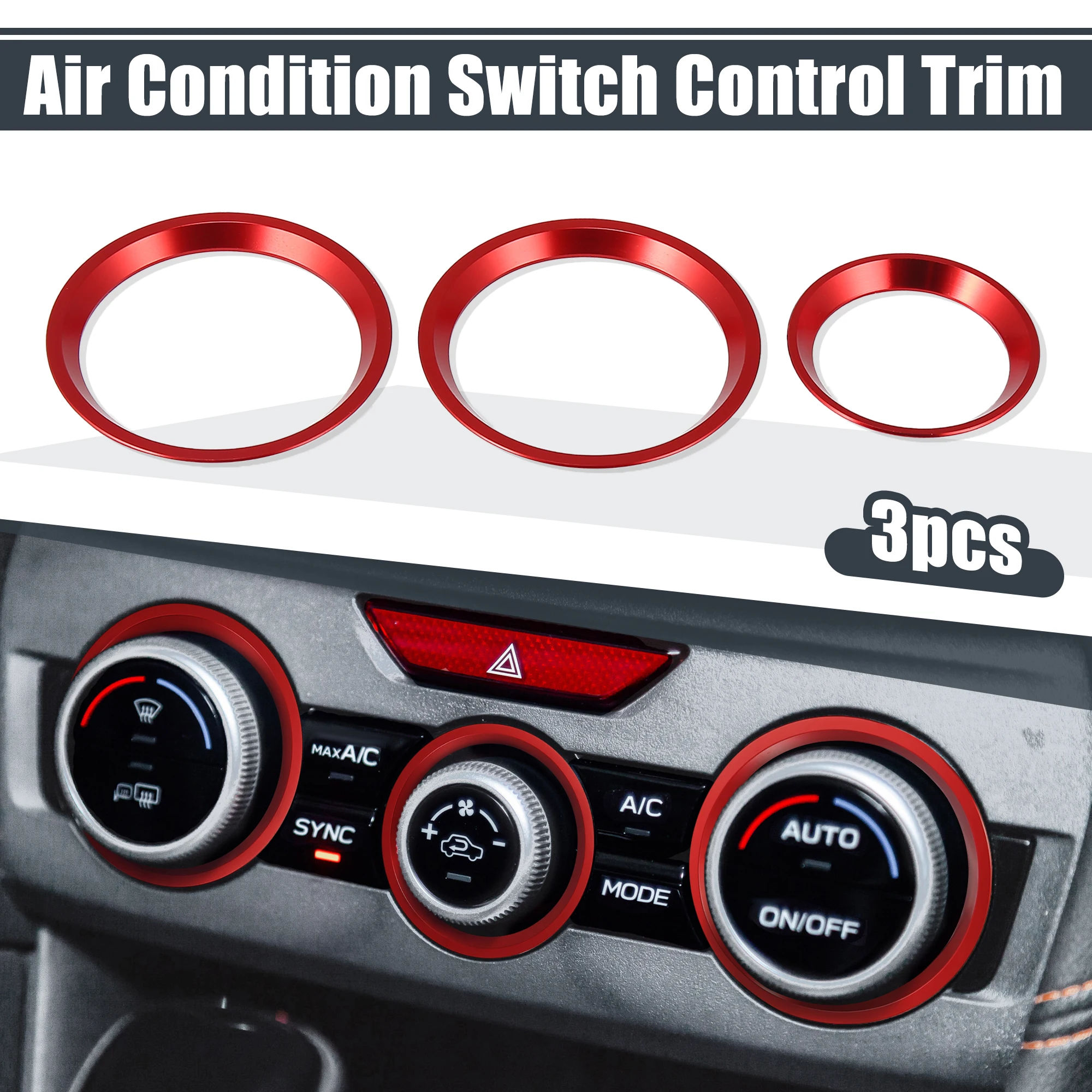 X AUTOHAUX 3pcs Black Car Air Condition Heater Switch Knob Button 