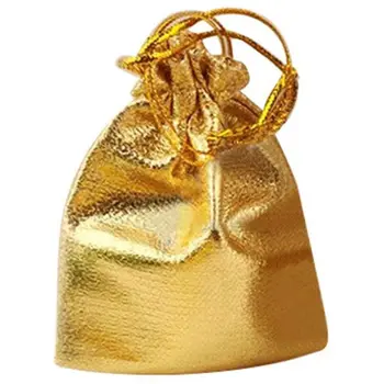 

25pcs Drawstring Non-woven fabric Voile Jewelry Favour Wedding Candy Gift Pouch Bags (Golden)