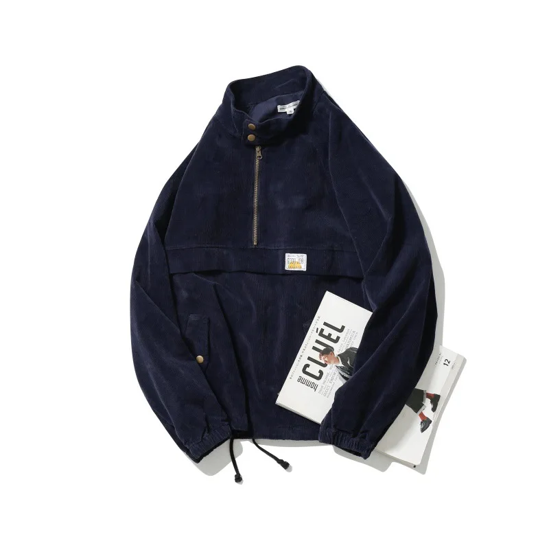 

City Where the Product Autumn New Style Origional Corduroy Stand Collar Jacket Men's Solid Color Men'S Wear