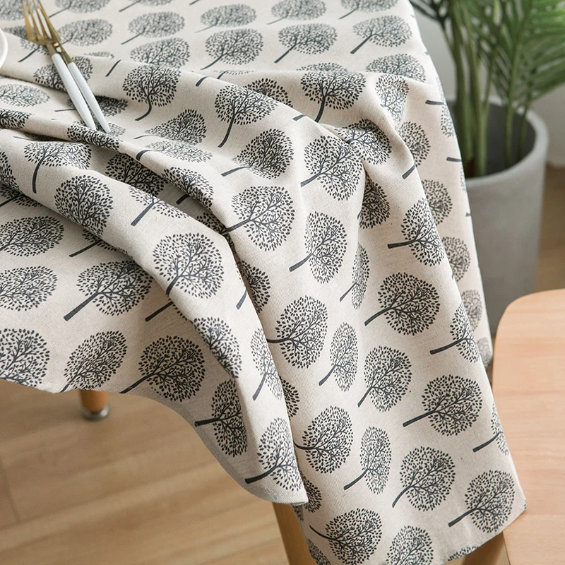  GIANTEX Decorative Table Cloth Cotton Linen Tablecloth Round Tablecloths Dining Table Cover Obrus T