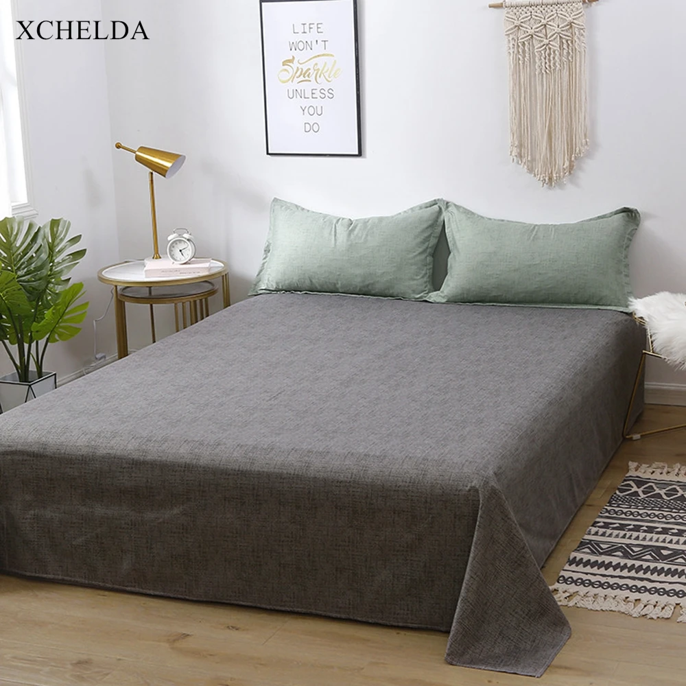 Green Comforter Duvet Cover Bed Sheet set Double Queen King Size Bedding Set Solid Luxury Grey Cotton Adult linens Home Textile