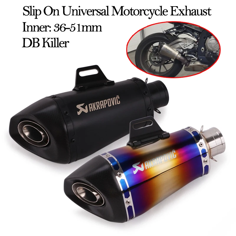 

Slip On Universal Motorcycle Exhaust Muffler DB Killer Carbon Fiber Escape Moto Pipe Modified For S1000RR CBR1000RR Z900 Z800 R6