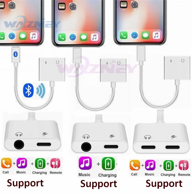 8 pin для iphone до 3 5 мм двойной разъем Aux Наушники Аудио Сплиттер Адаптер 11 pro max X Xs
