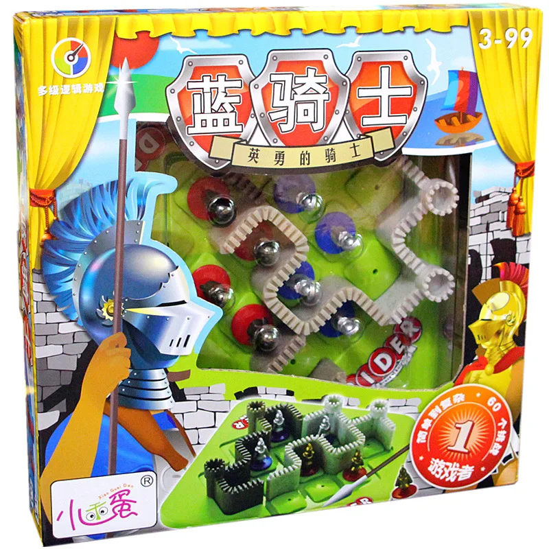 

Blue knight Kids Toys Smart Family Board Games 60 Challenge Solution IQ Puzzle Logical Thinking Game Jouet Enfant Intelligent