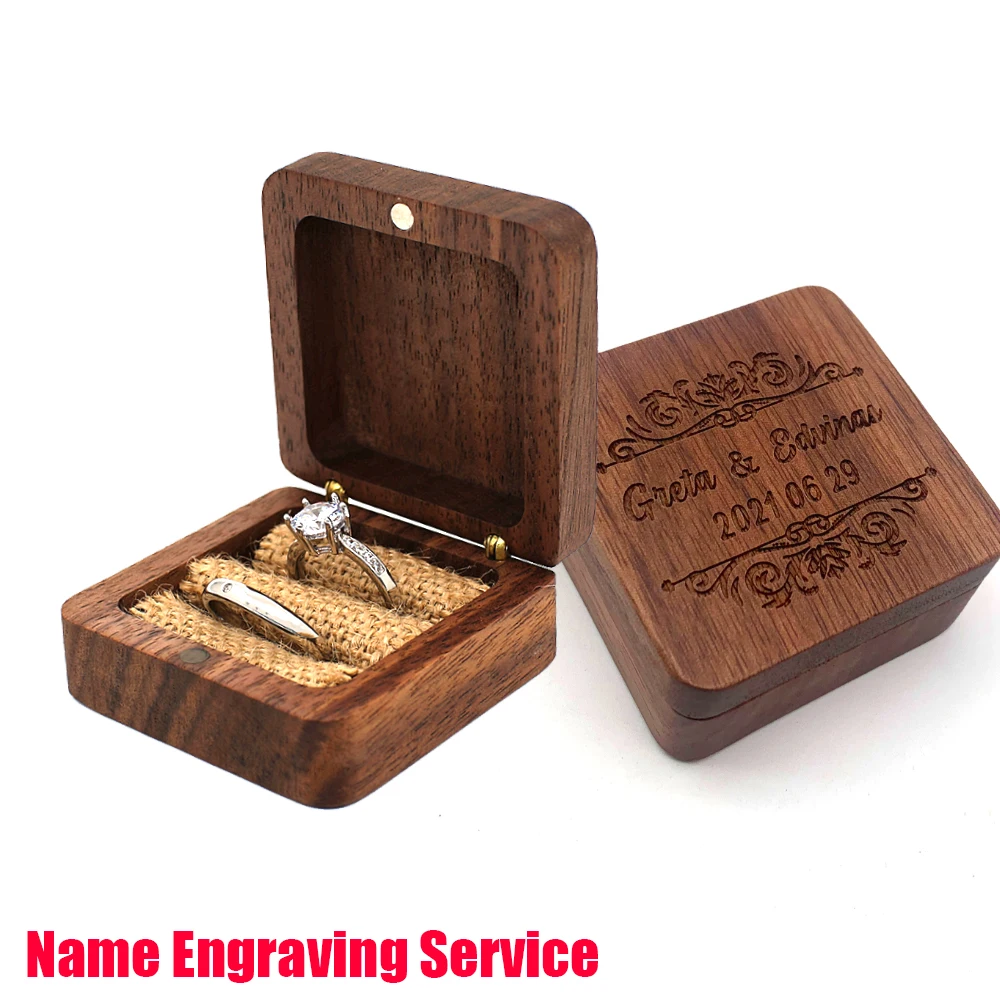 Gift Box Ring not included Engagement Ring Wooden ring box FREE ENGRAVING 