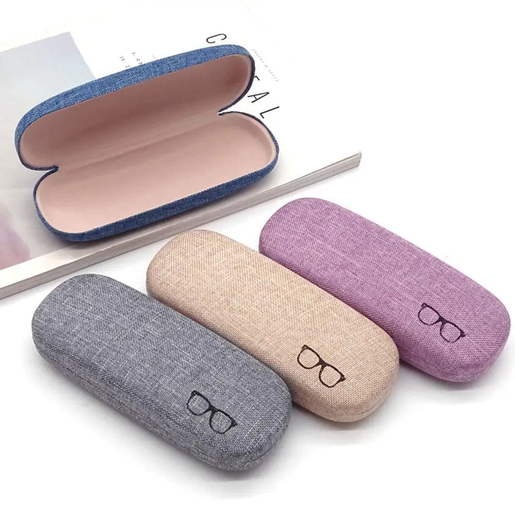 

Glasses case classic fashion tin box unisex retro linen box linen mirror eye L5M9