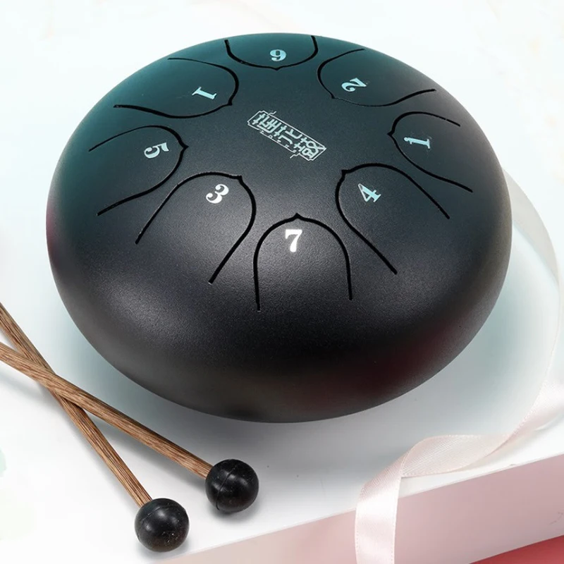 Black 8 Inches Мини Тонг барабан сталь перкуссия хангум 8 нот 6 и 8 дюймов детская перкуссия, новичок, идеальная Звуковая терапия - Цвет: Black 8 Inches
