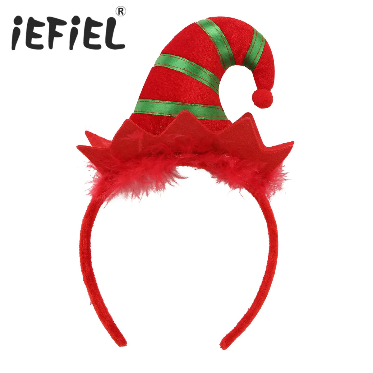 Kid Children Girls Christmas Headbands Hair Hoop Headwear with Feather Horn Xmas Holiday Party Costume Favors Gifts Accessoriess