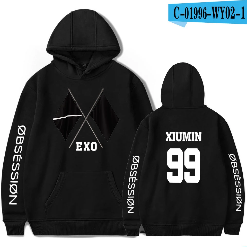 Frdun Tommee KPOP EXO Sixth Album OBSESSION X-EXO толстовка с капюшоном с принтом женская/Мужская одежда Повседневная Толстовка с капюшоном - Цвет: picture color