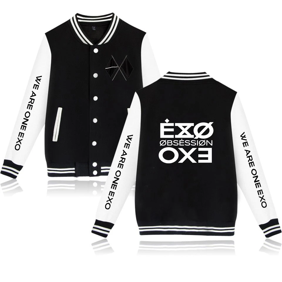 KPOP EXO, альбом,, 6-й альбом, OBSESSION WE ARE ONE EXO, принт, бейсбольная Толстовка, повседневная бейсбольная куртка, Мужская/женская одежда