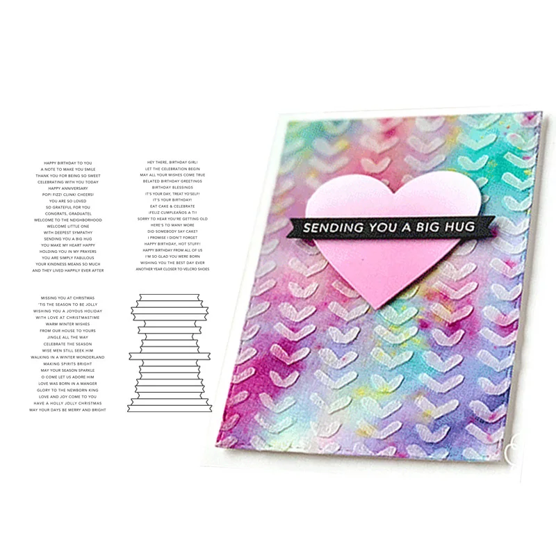 

Metal Cutting Dies and Clear Stamps for DIY Scrapbooking Crafts Simple Strips Phrase Dies Stencil Card Make Album Sheet Decor
