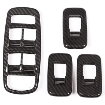 

Carbon Fiber Car Door Window Lift Switch Button Panel Cover Trim Frame Car Interior Accessories for Jaguar XE 2016-2019