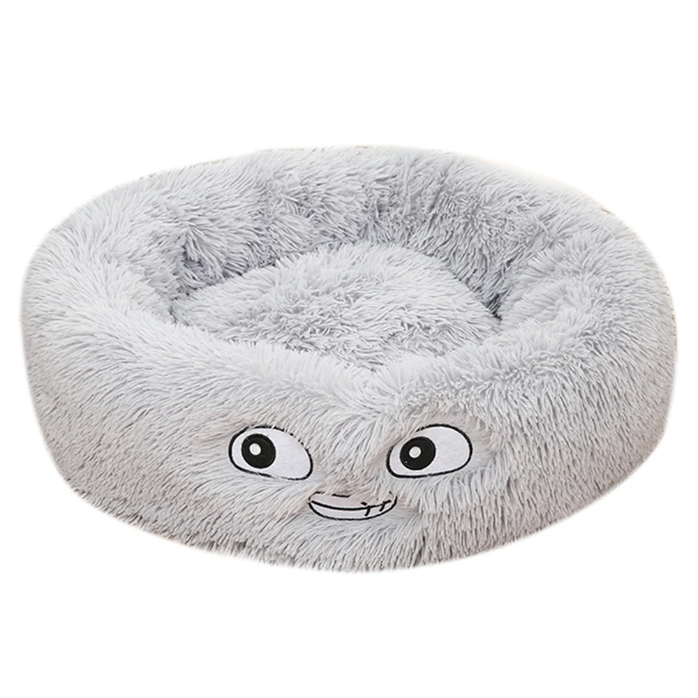 Long Plush Dog Bed Washable Pet Cat Bed Dog Round Breathable Lounger Sofa Cat Bed For Cat Dogs Super Soft Plush Pads Dogs Mat - Цвет: A-1