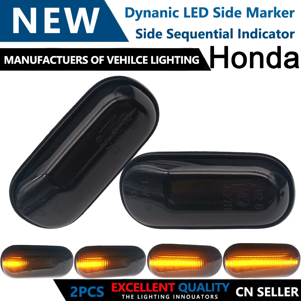 

2pcs amber OEM side marker light amber turn signal light for Honda S2000 Accord Civic Prelude CRX Fit 33801-S2A-J02