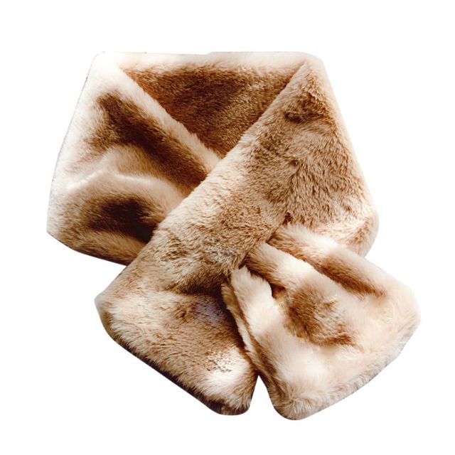 Women Winter Thicken Plush Faux Rabbit Fur Scarf Solid Candy Color Collar Shawl Neck Warmer Shrugs Knitted Long 6 P31B