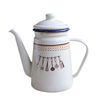 

Enamel Outdoor Camping Hot Coffee Tea Pot Vintage home Kitchen Decor