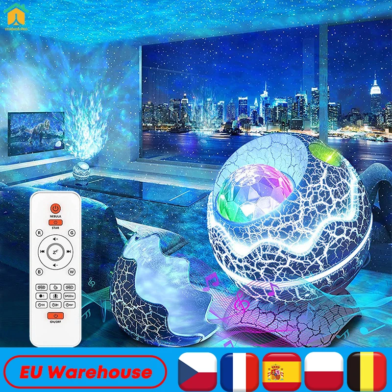 Dinosaur Egg Star Projector Remote Control Galaxy White Noise Bluetooth Speaker LED Starry Sky Night Lights Room Gift | Освещение