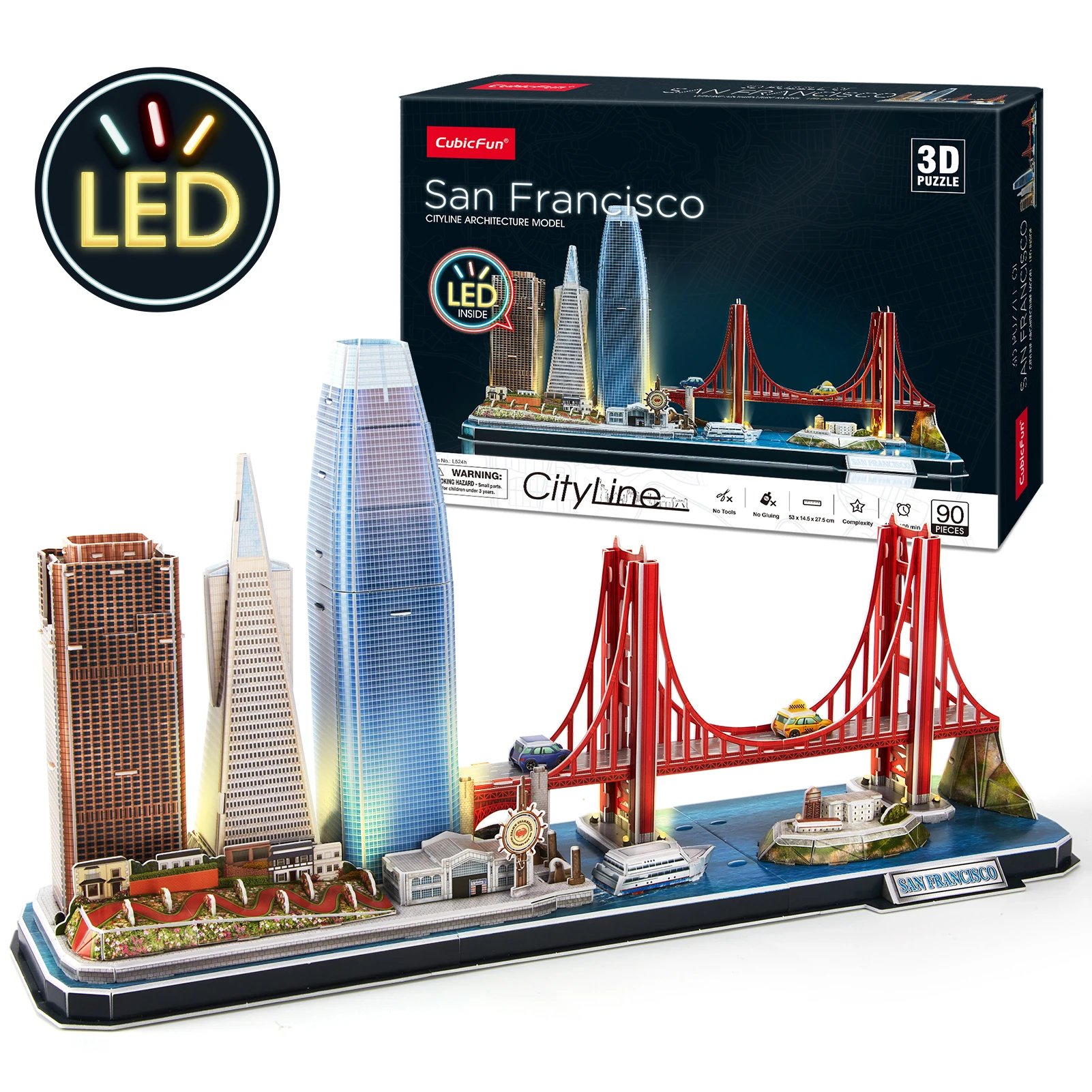 CubicFun 3D Metal Puzzles For Kids Adults LED San Francisco