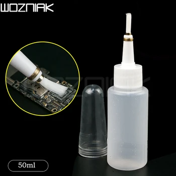 

50ml Plastic Clear Liquid Alcohol Rosin Solder Flux Paste Bottle Dropper Witht Brush rosin flux bottles of alcohol Flux Bottle