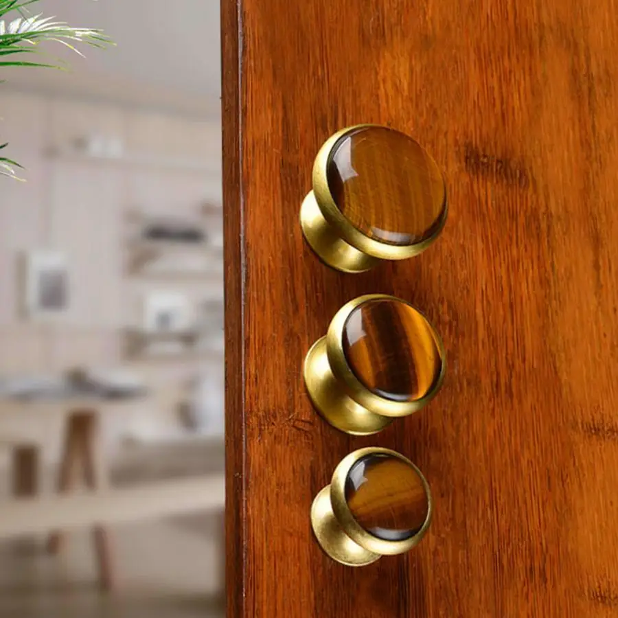 kitchen cabinet handles Drawer Pull Brass Single Hole Round Cabinet Knob Handle Furniture Hardware Accessories furniture knob