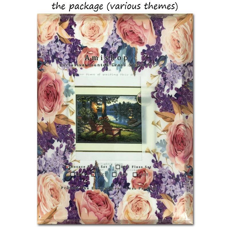 Cross stitch kit Amishop Counted Cross Stitch Kit Victorian Charm House Starry Night Star DIM 13666 Navy Blue Canvas