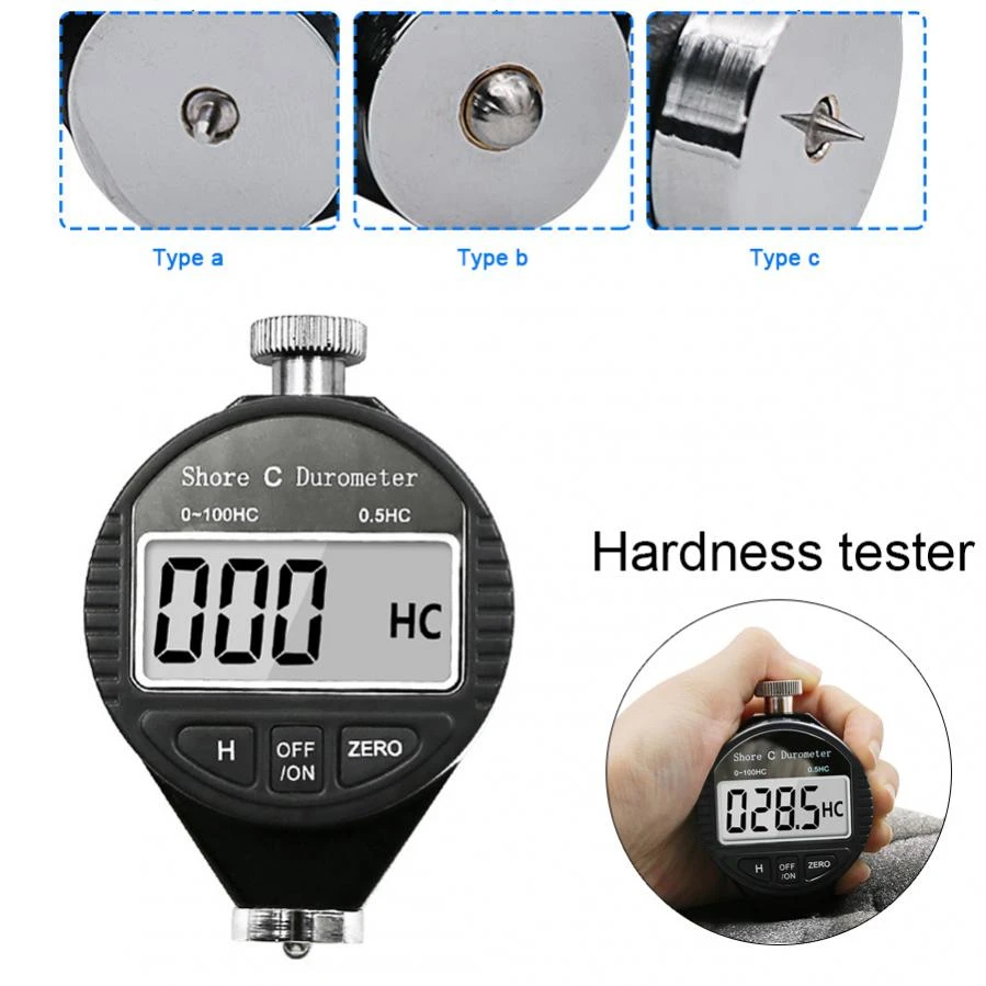 Digital Shore A Durometer Tire Tyre Rubber Hardness Tester LCD Display ShorePCE