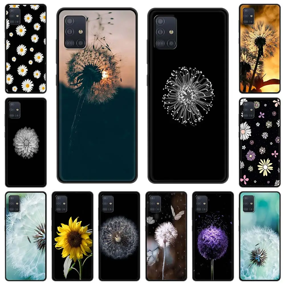 Elegant Dandelion Ink Art Phone Case - Sleek Black Design