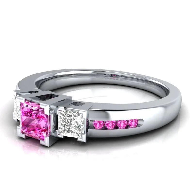 Jellystory Classic Women Ring 925 Silver Jewelry with Sapphire Emerald Amethyst Gemstones Wedding Party Gift size 6-10