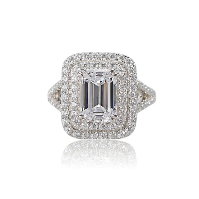 OEVAS Sparking Wedding Rings For Women Top Quality 925 Sterling Silver White Yellow Pink Zircon Girls Daily Party Fine Jewelry white