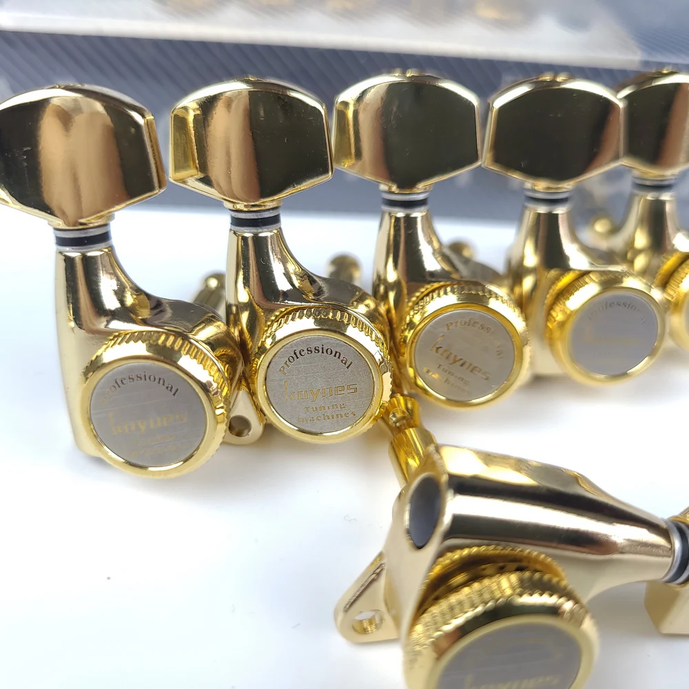 Conjunto de Bloqueio e Sintonizador de Guitarra Afinador de Cordas Pinos de Afinação Feito em Coreano Elétrica Dourado 1 - Image 2