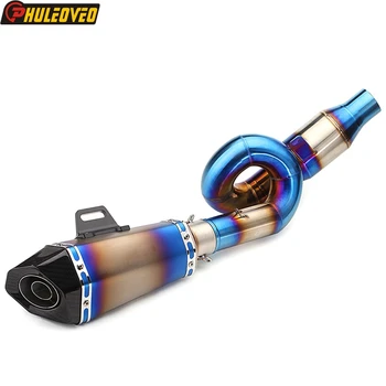 Motorcycle Exhaust System Link Pipe for Kawasaki Z800 2013-2016 Carbon Fiber Motorcycle Exhaust Muffler Escape DemperMiddle Pipe