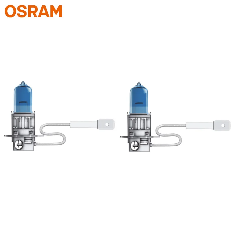 OSRAM H3 62151CBA Галогенные Противотуманные лампы холодный синий Advance 12V 55W Авто оригинальная головка свет 5000K белый свет+ 50% ярче, пара