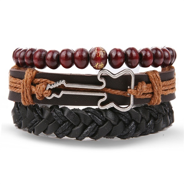 Vintage Flower Bracelets & Bangle Boho Multiple Layers Leather Bracelet 2019 For Women Man Wrap Female Punk Jewelry Gifts