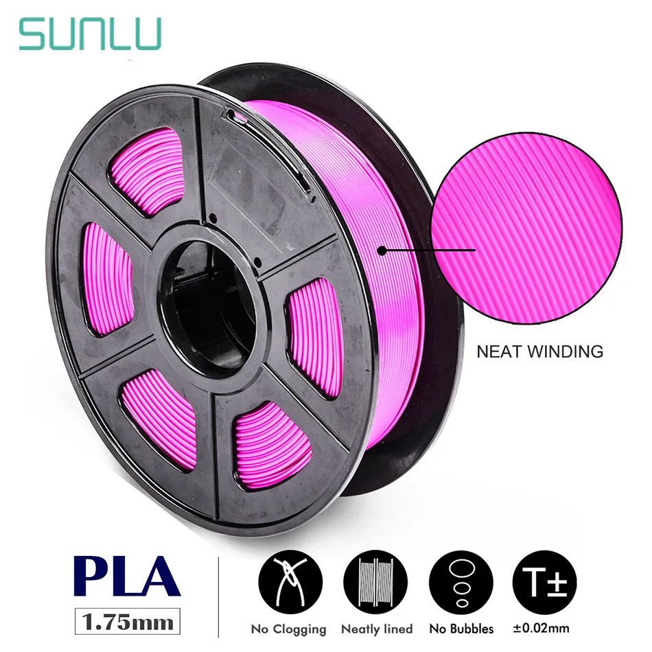 

SUNLU 3D Filament PLA 1.75MM 1kg Tangle Free Accuracy Dimension +/-0.02MM Orderly Winding Material For Printer Smoothly Printing