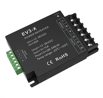 

3CH*10A 12-24VDC CV Power Repeater EV3-X Dimming/color temperature/RGB 3 in 1 Constant Voltage Power Amplifier