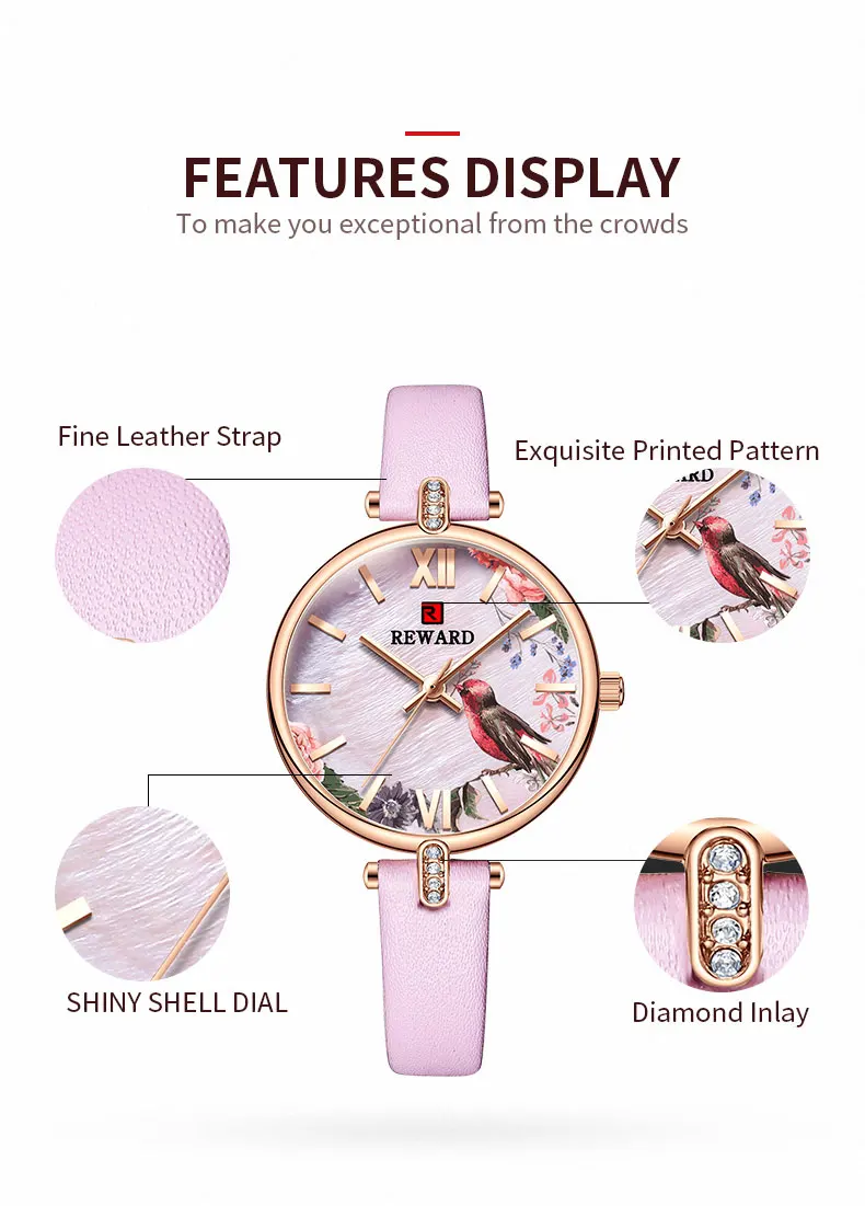 New Reward Casual Vintage Women Wristwatches Japanese Quartz Watch Cheap Ultra Thin Timepiece Leather Wrist Watches for Females