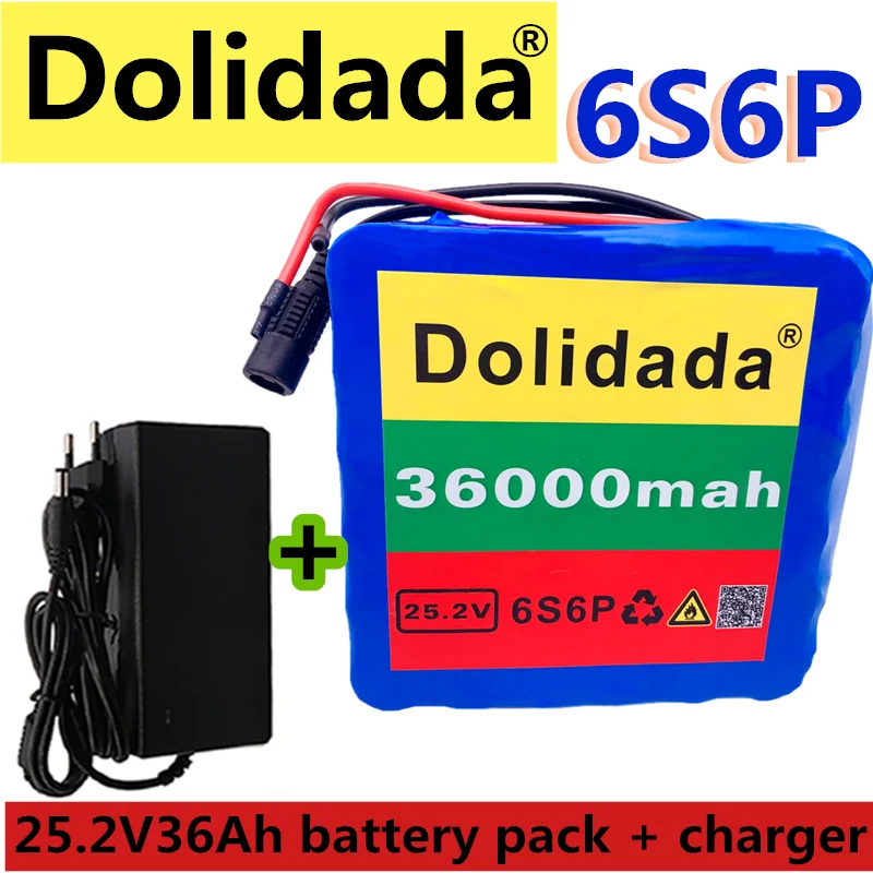 6S6P 24V 36Ah 25.2V lithium battery pack batteries for electric motor bicycle ebike scooter wheelchair cropper with BMS+ charger |