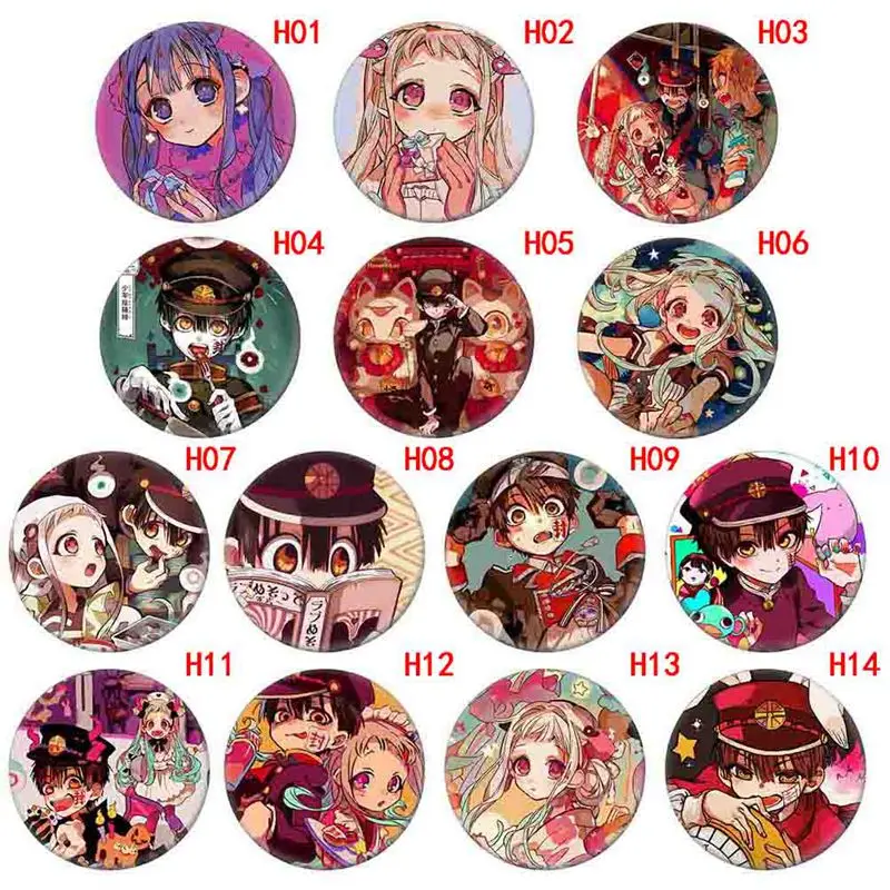 1 шт. аниме туалетный пакет Jibaku Shounen Hanako Kun брошь Nene Yashiro Косплей Костюм баги 58
