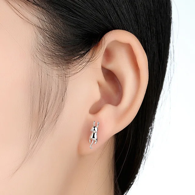 مجموعات مجوهرات الزفاف للنساء 925 فضة لطيف القط أق...