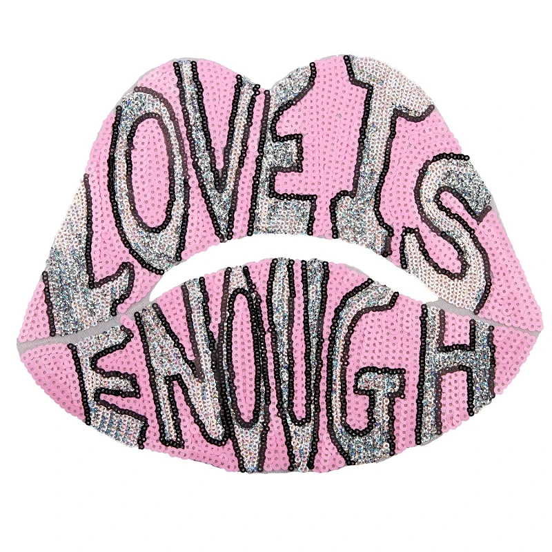 

10Pieces Glitter Sequins Mouth Motif Patches for Clothes Sticker T-shirt DIY Sewing Craft Supplies Patch Applique 26x21cm