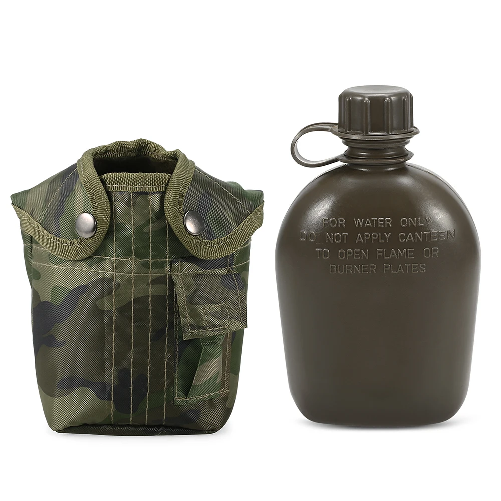 Армейская тактическая бутылка для воды, военная фляга, бутылка для кемпинга, походов, выживания, бутылка для воды, чайник с крышкой - Цвет: Camouflage