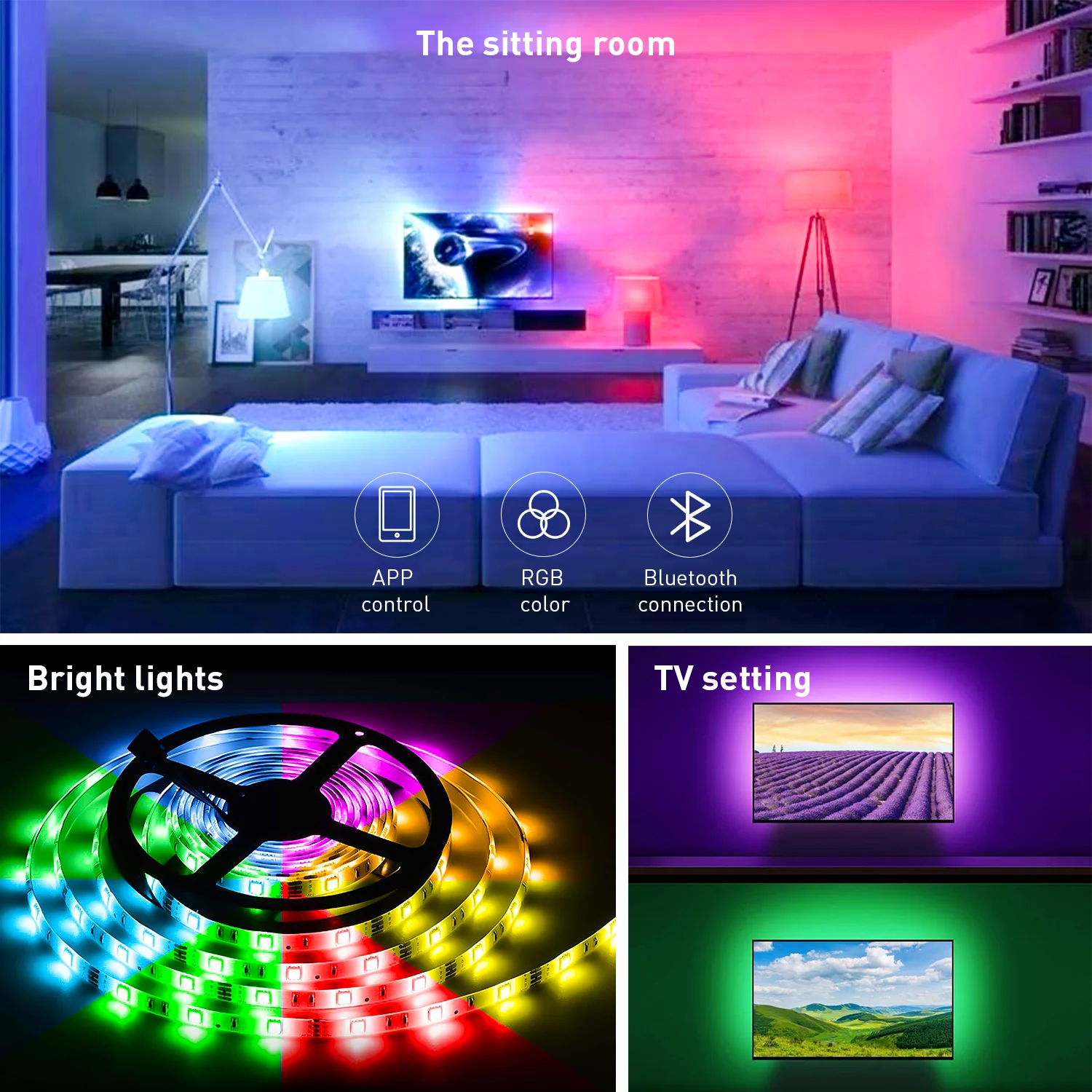 RGB светодиодный светильник, 24 В 10 м(32,8фт) 5050 RGB светильник, музыкальный ритм X'mas светильник, 20 цветов и 30 режимов сверкания с помощью интеллектуального управления