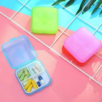 

1PCS Superior Pill Cases For Travel No-toxic 4 Slot Medicine Organizer Box Empty Medicine Storage Capsule Drugs Sorter Container