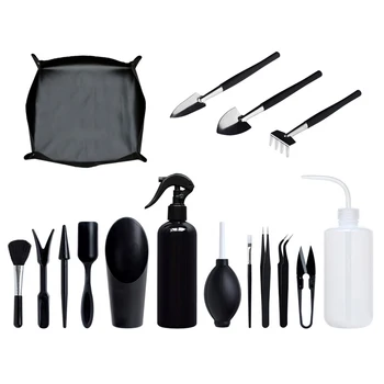 

AFBC 16 Pcs Succulent Plants Tools Mini Garden Hand Tools Set Transplanting Tools Miniature Planting Gardening Tool Set for Indo