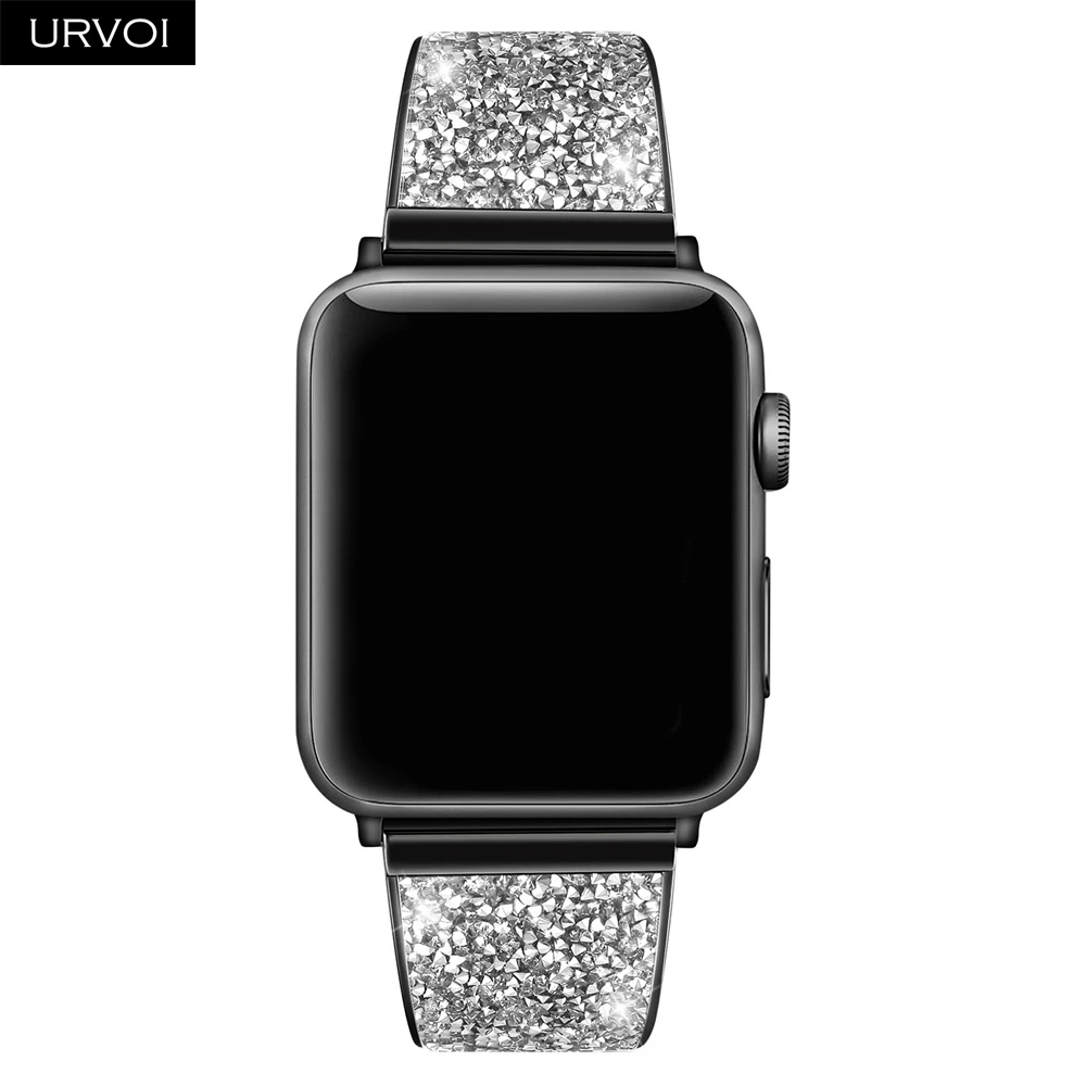 URVOI link Браслет для Apple Watch series 5 4 3 2 1 ремешок iwatch 40 мм 44 Роскошный Блестящий Цирконий